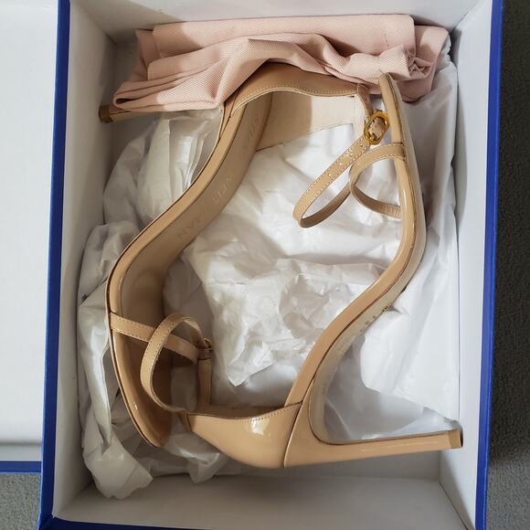 Stuart Weitzman Nudistsong Heels Adobe 8.5 STUA-WZ128 Tan Brown Patent Leather - Picture 11 of 16